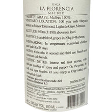Load image into Gallery viewer, Familia Cassone - Malbec 2018 - Finca La Florencia - Mendoza, Argentina (Case sale, 12 bottles x 750mL)
